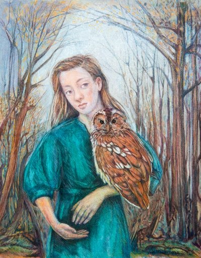 Meisje met Uil, 2012 door Silvia Pastore